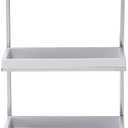 Danya B. Wall Mounted 3-Tier Bathroom Shelf with Towel Bar and Removable Trays, White and Chrome