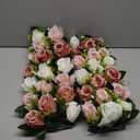 NUPTIO Artificial Flower Centerpieces for Tables - 2 Pcs Dusty Rose Flowers 19.6in Long Fake Roses Arrangements - Silk Faux Floral Arrangement for Wedding Party Dining Table Centerpiece Decorations