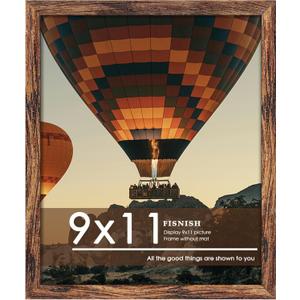 9x11 Picture Frame Brown, Classic Poster Frame for Horizontal or Vertical Wall Mounting, 1 Pack