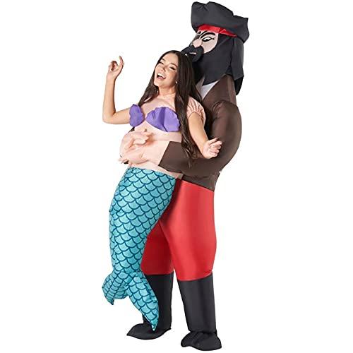 Morph Costumes Inflatable Mermaid Costume for Men and Women, Pirate Theme Inflatable Outfit for Parties and Events, One Size
