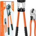 Battery Cable Crimper Tool For AWG 10-1/0 Gauge Electrical Lug, Battery Terminal Connectors with Cable Cutter, Wire Crimping Tool For Heavy Duty Copper Wire Lugs