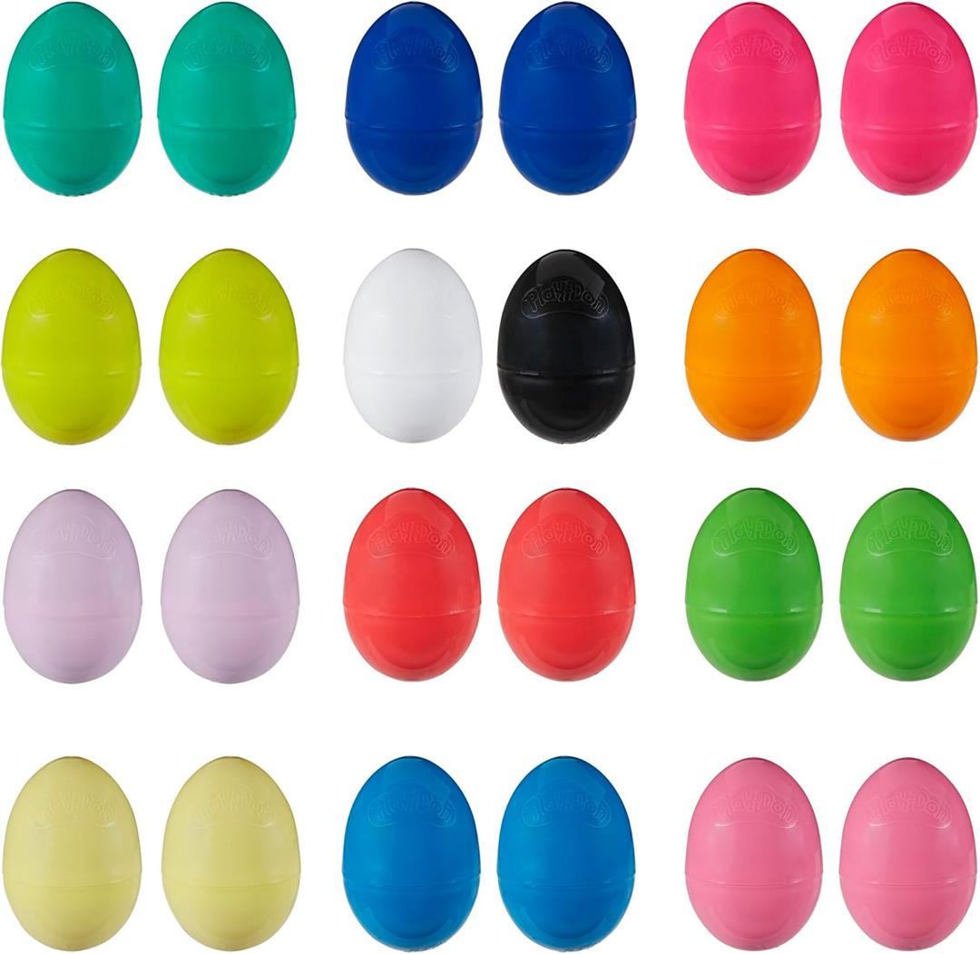 Play-Doh Eggs 24-Pack of Non-Toxic Modeling Compound for Kids 2 Years and Up for Party Favors, Easter Basket Stuffers, Pinata Toys, and More