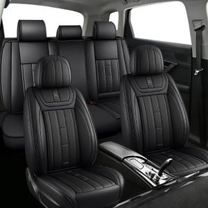 Full Set Car Seat Covers for Jeep Grand Cherokee 2000-2026 – Soft Leather Sseat Cover with Airbag Compatibility, Full Coverage & Easy Installation (Black)