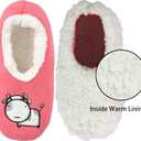 BenSorts Fuzzy Slipper Socks for Women Funny House Slippers with Grips (Pink, L)