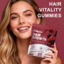 MAYLOR Hair Growth Gummies with Biotin and Collagen - Berry Flavor, Daily Nutritional Supplement - Non-GMO, 60 Gummies (1)