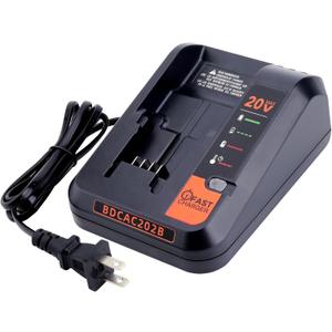 BDCAC202B Fast Charger Compatible with Black and Decker 12V 20V Max Lithium Battery Charger, Compatible with Black & Decker 20V Battery LBXR20 LBXR2020 LBX4020 LBX20
