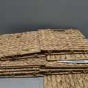 12x12x10in Water Hyacinth Storage Basket Large, Folding Cube Woven Wicker Storage Basket for Shelves, Pantry Baskets Organization and Storage, Kitchen Storage Baskets, Large Rattan Basket Set of 3