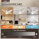 35 Inch Ceiling Fan with Lights and Remote Control, Quiet Modern Low Profile Fan Light with 6 Speeds, Dimmable LED, Reversible Blades for Bedroom Living Room Indoor/Outdoor, White