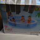 INTEX Swim Center Inflatable Family Lounge Pool: Built-In Bench Cup Holder 156 Gallon Capacity 90" x 86" x 31" Blue