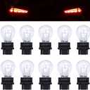 ecocstm 10 PCS 3157 Tail Light Bulb, Miniature 4157 Brake Light Bulb, Waterproof 3157 4157 Turn Signal Bulb, Automotive Side Marker Tail Light Replacement for Truck SUV Car (White)