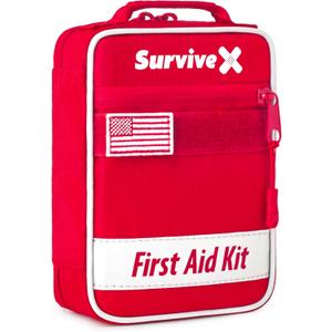 Small First Aid Kit for Car, Travel & Home - Emergency Kit for Hiking, Camping, Backpacking and Outdoors - Includes Zip Stitch Wound Closure Strips