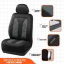 Skechers Memory Foam Car Seat Covers, Hexcomb Breathable Thick Seat Covers Two Front Seat Covers, Airbag Compatible, Automotive Comfort & Protection for Most Cars,Van,Trucks, SUVs (Grey)