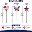 4th of July Decorations Outdoor, Set of 6 17-Inch Metal Patriotic Garden Stakes, Red White and Blue American Flag Heart Butterfly Star Yard Decor for Lawn, Porch, Memorial Day Decorations