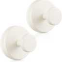 OUTXE Wreath Hanger for Front Door, Heavy Duty Suction Cup Reef Hook for Glass Window/Over Door, Christmas/Thanksgiving/Halloween/July 4th/Easter/Valentine/Winter/Fall/Summer/Spring (White, 2-Pack)