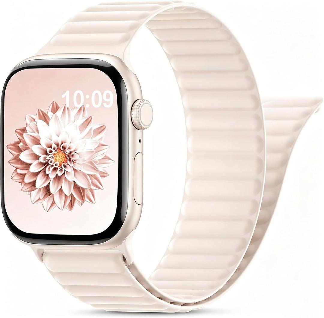 AMKSY Magnetic Sport Bands for Apple Watch Bands for Men Women 44mm 49mm 46mm 42mm 45mm 40mm 41mm 38m, Soft Silicone Strap Wristbands for Apple iWatch Ultra 3 2 1 Series 11 10 9 8 7 6 5 4 SE