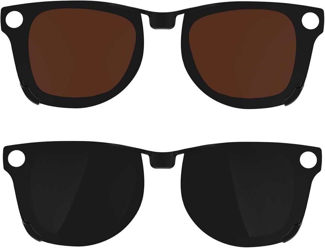 2Pcs Polarized Clip for Ray-Ban Meta Wayfarer RW4008 Smart Glasses (Size L 53-22), Discoloration Clips Compatible with Ray-Ban Meta Wayfarer Protect Your Eyes, Cool and Fashion (Black + Brown)