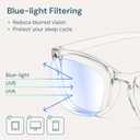 Blue Light Blocking Glasses - Fashion Square Eyeglasses, Anti UV Ray Computer Gaming Glasses Blue Blockers for Women/Men (*Black & Transparent)