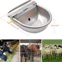 Automatic Water Dispenser for Dogs,Automatic Chicken Waterer,Outdoor Dog Water Feeder,304 Stainless Steel Water Bowl with Plastic Float Valve