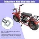 14mm 325mm Mini Bike Rear Axle + 225mm Front Axle Kit Compatible with Coleman CT200U Mini Bike 196CC 200CC 6.5HP Engine Gas Powered Powersports Accessories Parts 15mm Chain Adjuster