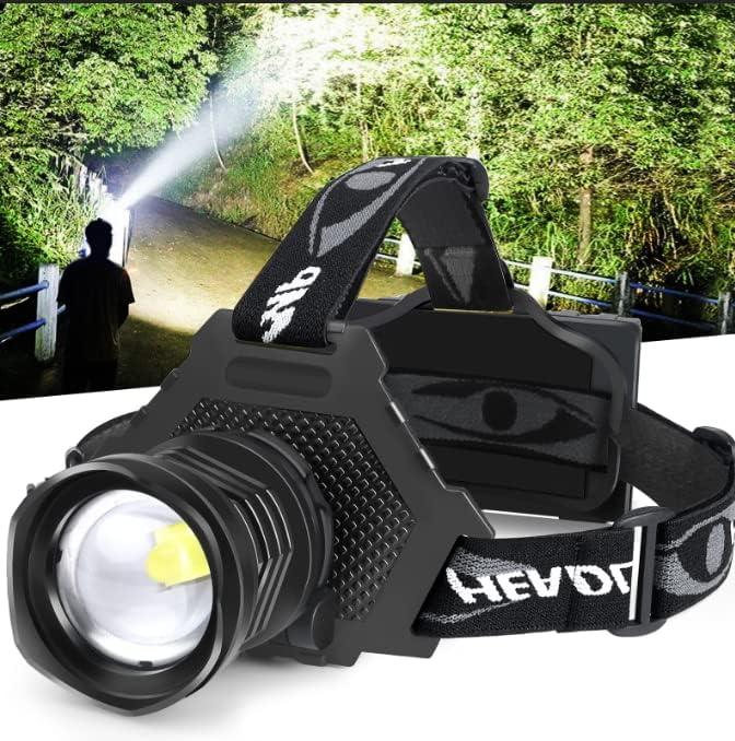 Bud K LED Headlamp USB Rechargeable, Head Lamp XHP70 Super Bright 1080 Lumen with 5 Modes, Batteries Included, Zoomable, Waterproof Headlight for Camping Hunting Running Fishing Biking
