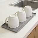 Silicone Coffee Mat, 16"X7" Heat-Resistant,Eco-friendly,Hygienic Drying Pad,Leak-Proof and Non-Slip,Removable Silicone Mat with Concave and Convex Design,Gray 16X7
