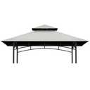 Grill Gazebo Replacement Top, 5 * 8 Outdoor BBQ Top Cover, Double Layer BBQ Gazebo Top Canopy for Model #L-GG001PST-F (Gray)
