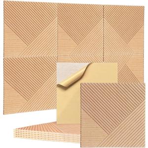 RITOLLO 8 Pack Acoustic Wall Panels 23.6 x 23.6 Inches Decorative Soundproof Wall Panels Self Adhesive Sound Absorbing Panels for Wall Art, Studio, Home Decor