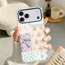 Case for iPhone 17 Pro Max, Hybrid 2-Layer Case, Military-Grade Protection Durable Shockproof Anti-Scratch Phone Case, Floral Lace Patchwork