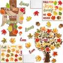 delaimastor Fall Religious Jesus Craft Kit DIY Religious Cross Craft Kit Fall Hankful Heart Trees Crafts for DIY Thanksgiving Craft Supplies School Classroom Fun Activities