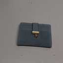 Pomelo Best Wallet Women Bifold Leather Wallets for Women Credit Card Holder with ID Window Zipper Coin Pocket Suede Blue