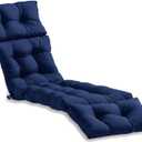 Srutirbo Chaise Lounge Chair Cushions Long Bench Cushion for Outdoor Furniture, All Weather Replacement Indoor Outdoor Padded Recliner Chair Cushion with Non-Slip Back Elastic Sleeve (Navy Blue)