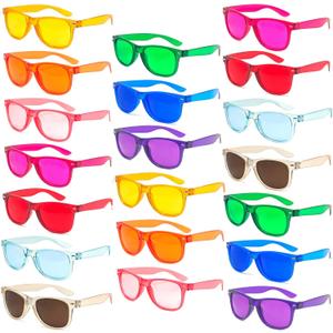 Pack of Neon Sunglasses Bulk for Adult Retro Clear Jelly Color Sunglasses UV400 Protection