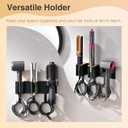 Hair Tool Organizer Wall Mount, Hair Dryer and Curling Iron Storage, Hair Straightener Wall Holder, 3 in 1 Vanity Organizer, Aluminum Alloy (Hair Tools Not Included)