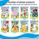 3 x Ohhaha 24 Sheets Farm Animal Stickers, Make a Face Sticker Sheets for Kids Todders Activities, Make Your Own Stickers for Kids Birthday Party Favor Supplies Craft