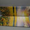 Wieco Art Sunflowers Canvas Prints Wall Art Landscape Pictures Paintings Ready to Hang for Living Room Bedroom Home Office Decorations Modern 5 Panels Stretched and Framed Yellow Flower
