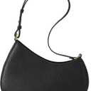 Shoulder Bag for Women, Small Cute Purse Leather Handbag, Trendy Crescent Clutch with Zipper Little Lightweight Going Out Bag