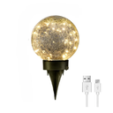 Deck Impressions 6" Crackle Globe LED Light, Rechargeable and Solar Operated Lights, Indoor or Outdoor Use