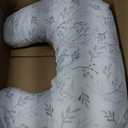 Boppy Nursing Pillow - Firm, Ergonomic U-Shaped Bottle and Breastfeeding Pillow with High Lift for Comfort and Support, Spacious Surface - Gray Gentle Leaves