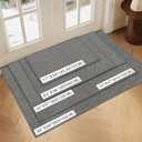 LEKEEPGO Door Mat 24"x36", Non Slip Door Mat Indoor Entrance, Rubber Backing Front Indoor Door mats Washable Absorbent Low-Profile Entryway Entry Resist Dirt Inside Door Mats, Light Grey