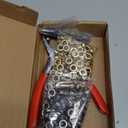 803Pcs Grommet Eyelet Pliers Kit, 1/4 Inch Grommet Tool Kit with 800 Metal Eyelets, Grommet Hand Press kit for Leather Crafts(Inside Dia: 6.4mm/Outer Dia: 12mm (A.I.S.)/Flange Width: ~3mm)