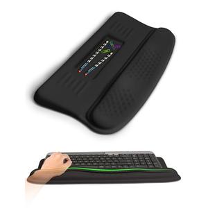 KUOSGM Ergonomic Wave Wrist Rest with Keyboard Stand, Cushioned Palm Rest, Comfortable Integrated Memory Foam for Natural Typing and Relieve Wrist Pain, Dark Night Black