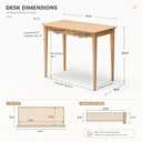 Solid Wood Small Computer Desk,Writing Study Gaming Table for Bedroom, Home Office Desk for Work, No Chair Included, Easy Assembly(Oak, 31.5" × 18.9" × 29.5")