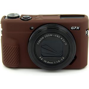 Easy Hood G7X Mark II Case G7X Camera Silicone Case, Soft Silicone Protective Cover for Canon Powershot G7X Mark II DSLR Camera (Coffee) (Brown)