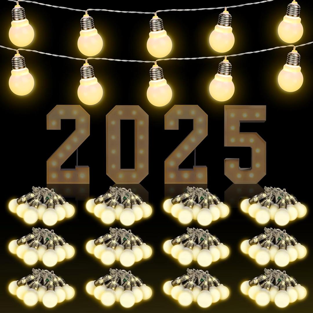 Retisee 12 Pcs Marquee Light String Bulbs13.8 ft Long for Marquee Letters Numbers 3 4 ft Tall Waterproof LED String Light for Indoor Outdoor Wedding Birthday Party Decor