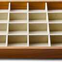 Oirlv 24 Grid Wood Jewelry Tray Microfiber Interior Jewelry Drawer Organizer Showcase Display Box Ring Earrings Holder