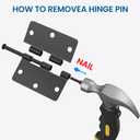 HOSOM 18 Pack Matte Black Door Hinge 3.5 x 3.5 inch with 1/4 Radius, 3 1/2 Black Interior Door Hinges, 3 "x 3 " Hardware, Fit Standard Door