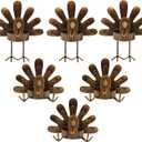 FORUP 6 Pack Metal Turkey Tea Light Candle Holders, Thanksgiving Decoration for Home, Metal Turkey Candle Holder, Thanksgiving Candle Holder