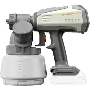 Tilswall Brushless Cordless Paint Sprayer Compatible with Dew 20V Battery (Battery Not Included), Easy Side-Fill, Electric HVLP Spray Paint Gun for House Painting, Furniture, Outdoor (White, 1300 ml)