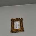 GORGECRAFT Vintage Resin Picture Frame Retro Floral Engraved Antique Gold Rectangle Photo Frame with Hooks and Easel Stand for Wall Hanging or Tabletop Display Ornate Photo Gallery Art 5.5 x 4.7 Inch
