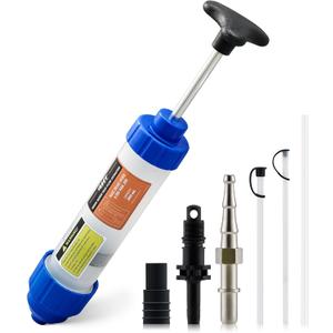 Orion Motor Tech Fluid Extractor Pump, 350mL Oil Extractor Pump, Manual Fuel Suction Fill Syringe with 3 Hoses for Automotive Transmission Brake Fluid Transfer Steering Gear Engine Oil Change (blue)